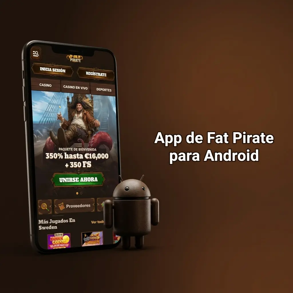 Pantalla de instalación de la app Fat Pirate para Android con archivo APK descargado desde el sitio oficial