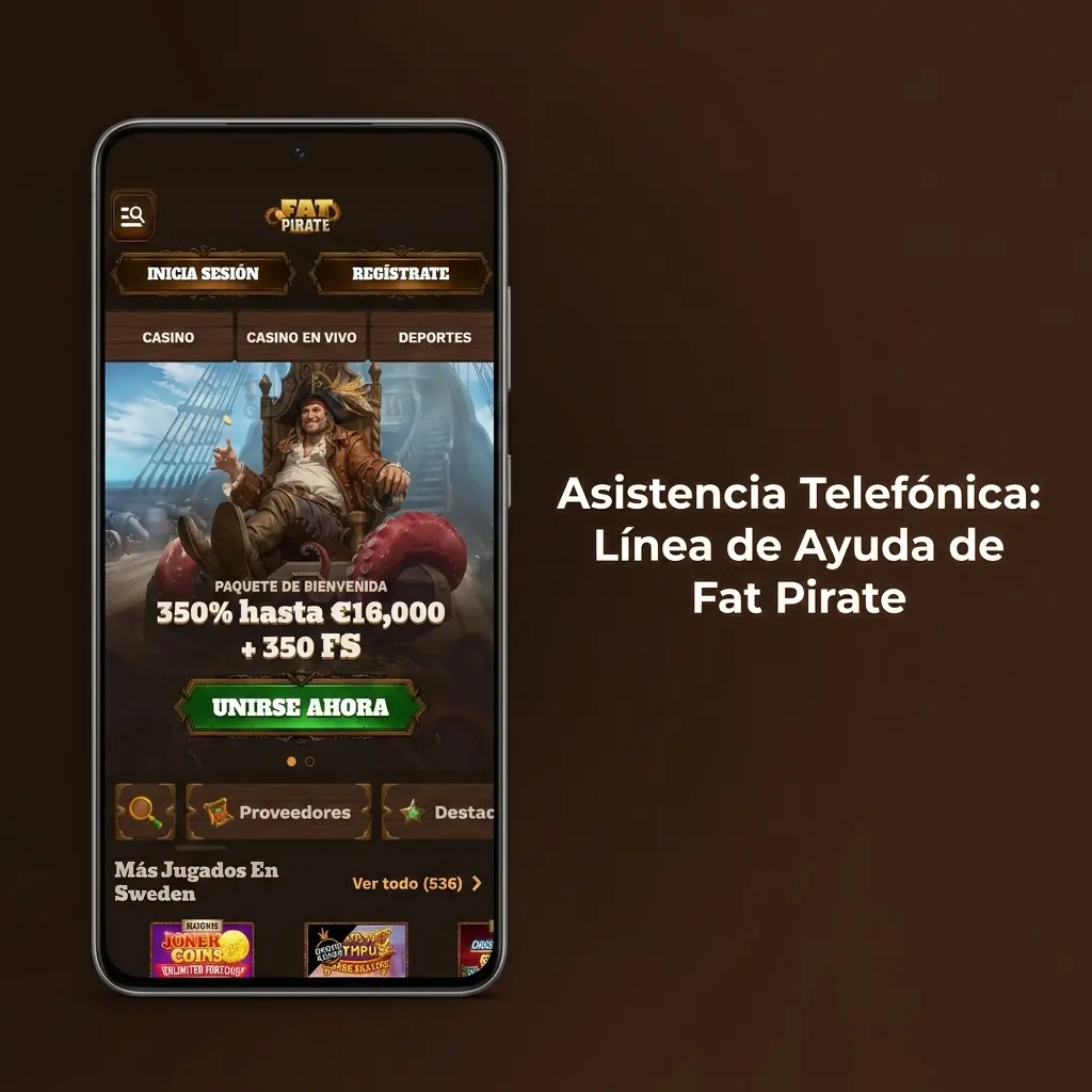 Línea de ayuda telefónica de Fat Pirate para jugadores en España con soporte en tiempo real en español