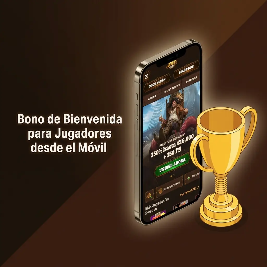 Bono de bienvenida Fat Pirate app móvil: 350% hasta 16.000 EUR y 350 giros gratis para jugadores España